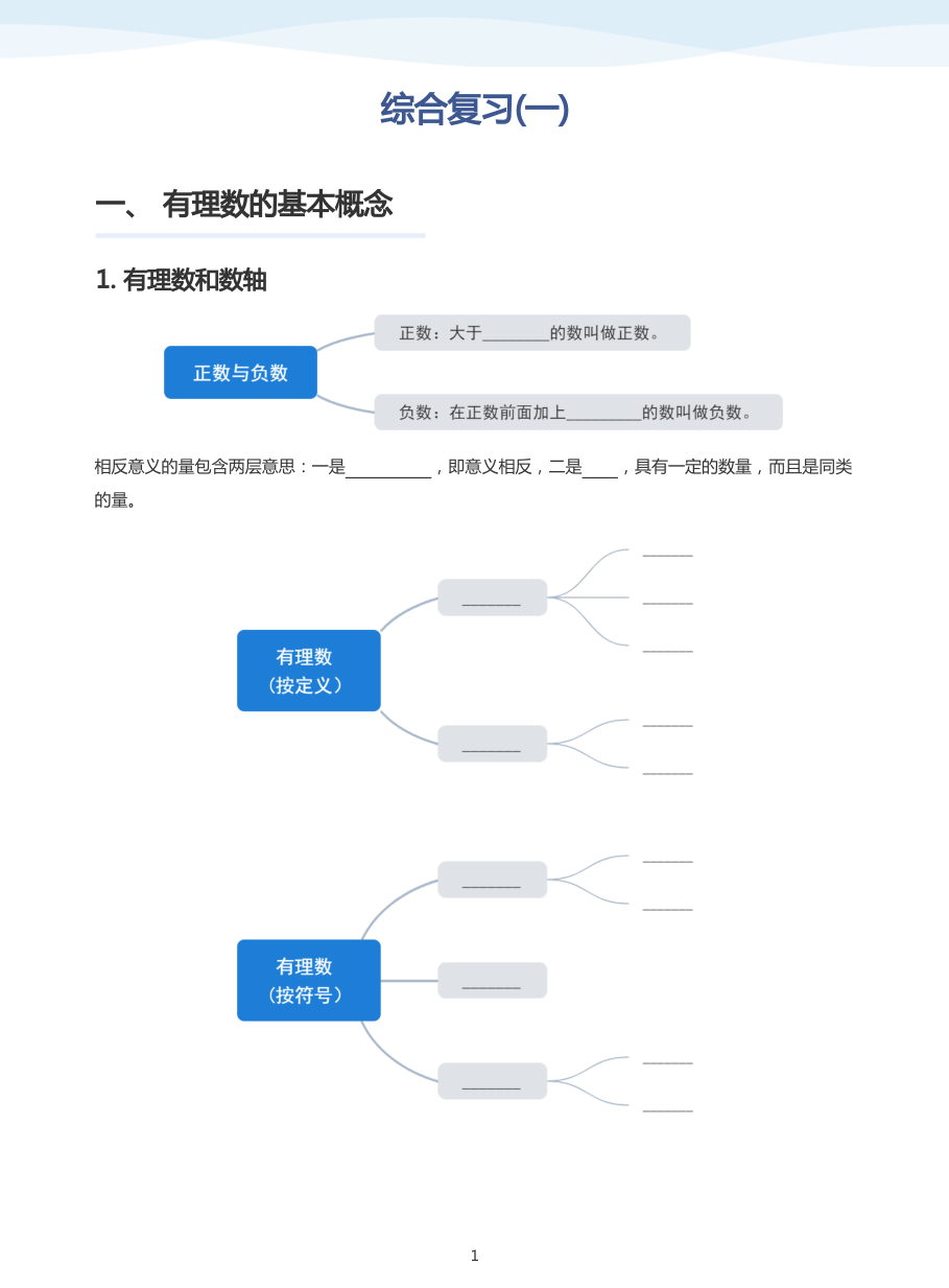 综合复习(一)(学生版).pdf 第 1 页